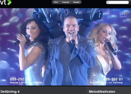 Melodifestivalen, delfinal 4, Alcazar. Foto: Printscreen SVT Play